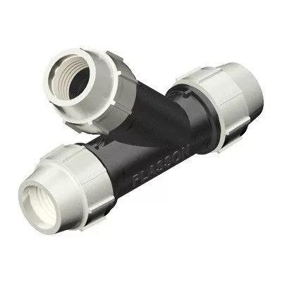Plastic threaded Y-branch fitting, Plasson